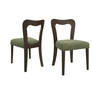 English Elm Christopher Knight Home® - Dining Chair Modern Set of 2 with Rounded Back and Upholstered Seat on Durable Rubberwood Frame Dark Brown,Green N771P254007L
