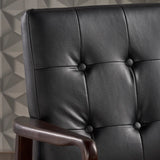 Christopher Knight Home® - Noble House - Marcola Mid Century Modern Faux Leather Club Chair with Wood Frame