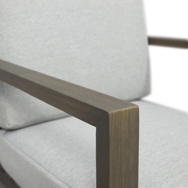 English Elm Christopher Knight Home® - BELGIAN Club Chair in Acacia Wood — Durable Outdoor Slat Design with Open Arms for Patio Comfort and Style Grey 37 L x 27 W x 16.75 H 65060.00GLGRY