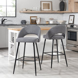 O Upholstered Bar Stool Charcoal OOOD4DCL Walker Edison