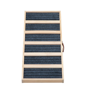 English Elm 39" Folding Pinewood Pet Ramp with Non-slip Surface and Adjustable Height for Dogs W2181P357575