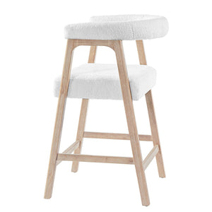 English Elm 24'' Upholstered Counter Stools with Arms Beige Set of 2 for Kitchen Island Natural N780P354192N