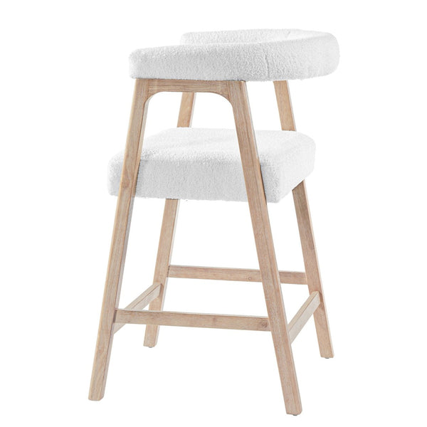 English Elm 24'' Upholstered Counter Stools with Arms Beige Set of 2 for Kitchen Island Natural N780P354192N