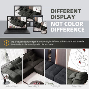 English Elm Modern Oversized Modular Sectional Sofa In Sparkling Chenille With 6 Pillows, No Assembly Needed! W1885S00074