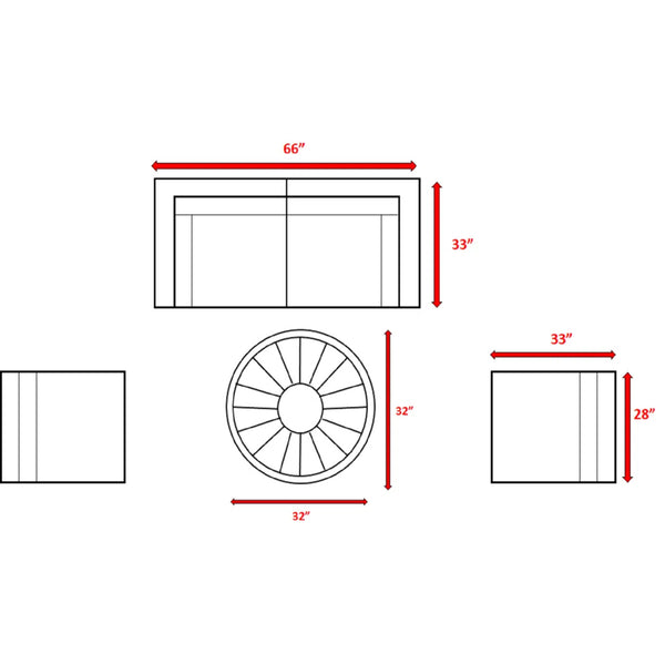 English Elm Fully Assembled Outdoor Loveseat Set With Fire Pit & Plush Cushions For Year-Round Comfort & Style B120S00152