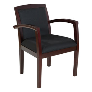 OSP Home Furnishings Upholstered Guest Chair Solid Hardwood Frame Mahogany Finish for Office Reception Rooms KEN79MAH-3
