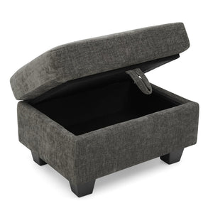 English Elm Single Chenille Manual Recliner with Usb Port Hidden Storage Ottoman and Cup Holders Gray W487P423648