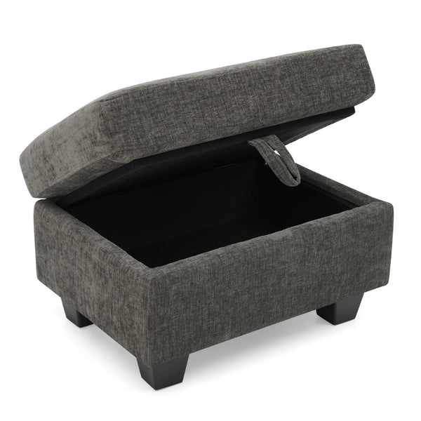 English Elm Single Chenille Manual Recliner with Usb Port Hidden Storage Ottoman and Cup Holders Gray W487P423648