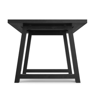 English Elm Whitley Solid Mango Wood Farmhouse Dining Table Trestle Base Seats Six Black B136P420749