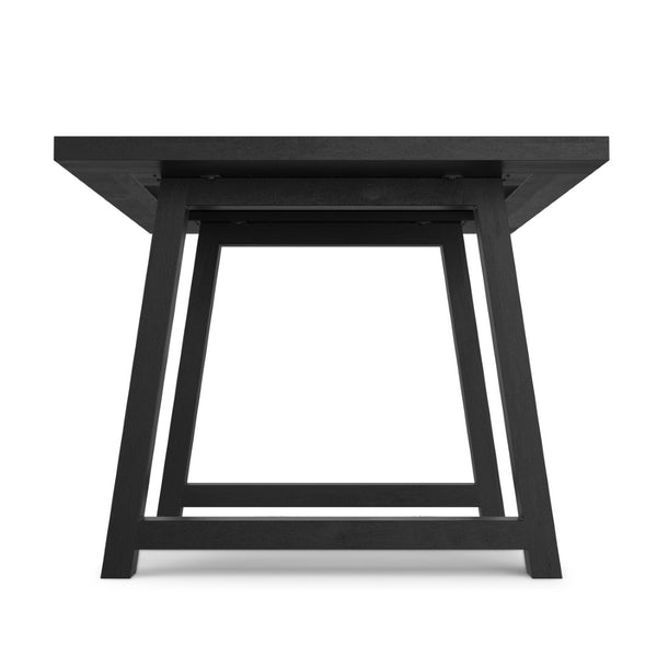 English Elm Whitley Solid Mango Wood Farmhouse Dining Table Trestle Base Seats Six Black B136P420749
