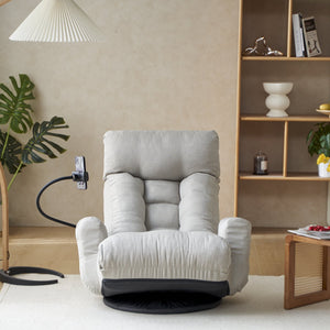 English Elm Adjustable ergonomic gaming lounge chair with 360° swivel, spring seat comfort and phone holder Gray W244P172639