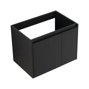 English Elm 24 Inch Bathroom Cabinet Resin Sink Vanity with Soft-Close Doors, Beveled Handle, Water-Resistant Finish Black Chestnut W999P228747