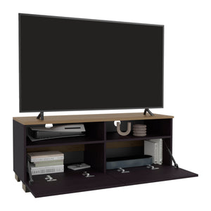 English Elm Colman Modern TV Stand Black – Low-Profile Minimalist Media Console with Open Shelves, Compact Design B070P368081