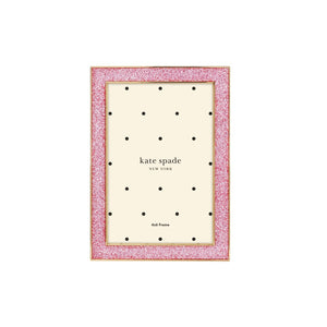 Lenox Kate Spade Sitting Pretty 4x6 Pink Glitter Frame GOLD PLTD METAL 897451