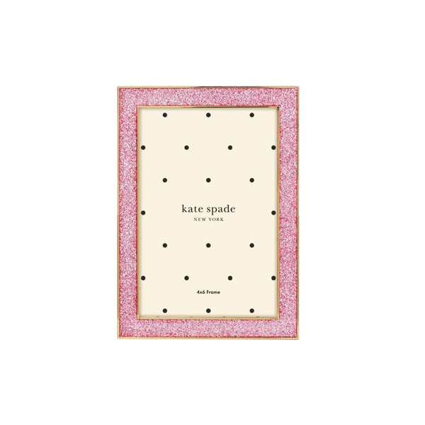 Lenox Kate Spade Sitting Pretty 4x6 Pink Glitter Frame GOLD PLTD METAL 897451