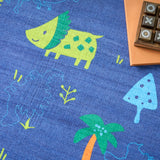 Nourison Imagination IMA16 Machine Made Machine Printed Narrow Border Indoor Only Kids  Rug Navy Multicolor, Navy Multicolor Pile, 100% Polyester 841491134559