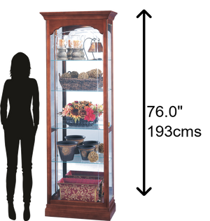 Hekman Furniture 680340 Portland Curio Cabinet - Elegant Lighted Display For Collectibles With Stunning Details & Craftsmanship Windsor Cherry Portland Curio Cabinet 680340