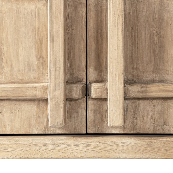 English Elm Rowan Reclaimed Pine Two Door Accent Cabinet with Carved Handles Rustic Storage B2719P474453