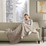 True North by Sleep Philosophy Marbled Sherpa Casual Heated Throw TN54-0508 Grey