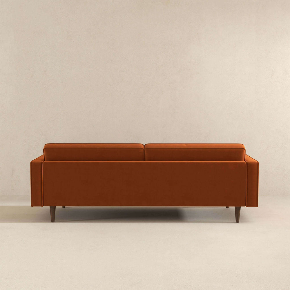 English Elm Mid Century Modern Velvet Sofa with Tapered Wood Legs for Living Room or Loft B183S00200