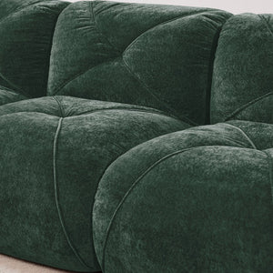 English Elm 110''boneless Velvet Sectional Sofa Modular Cloud Seating with Tufted Cushions for Living Rooms Green W714S01613
