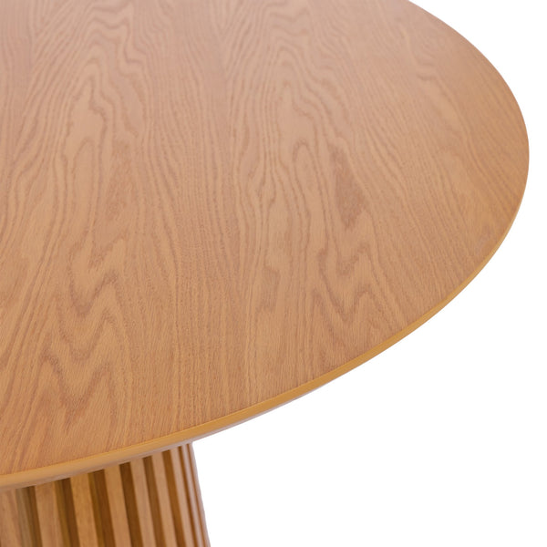 English Elm 47"-78" Extendable Round Oval Dining Table Fluted Pedestal Seats 8 Mid Century N768P399828N_N768P399829N