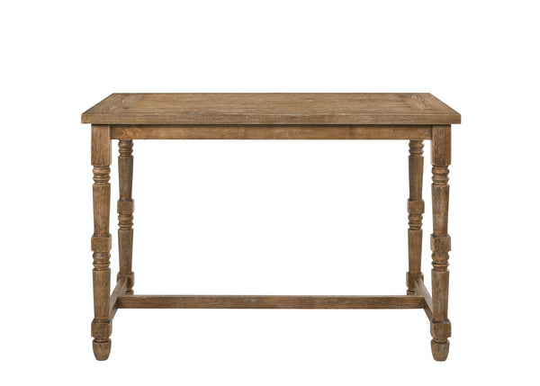 English Elm Farsiris Weathered Oak Counter Height Table with 2 Storage Drawers, 36mm Top, 100lb Capacity B2726P315550