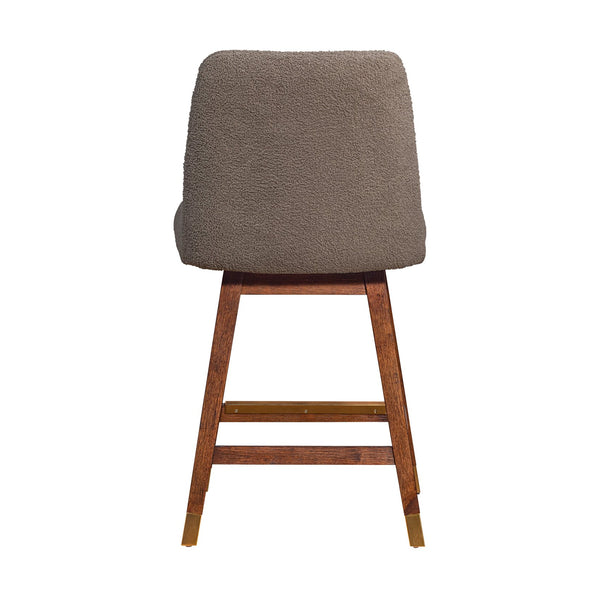 English Elm Amelia Boucle Upholstered Swivel Counterstools Set of 2 for Kitchen Island Bar B2736S00029