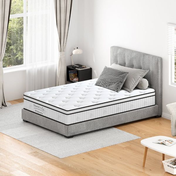 English Elm Twin Size Mattress - 12" Hybrid Comfort With Pocketed Springs, Medium Firm, Hypoallergenic Support W2889P310460-GIGA