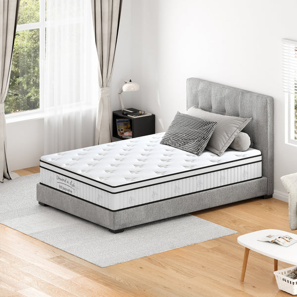 English Elm Twin Hybrid Mattress with Pocketed Coils and Memory Foam for Spinal Support W2889P453412