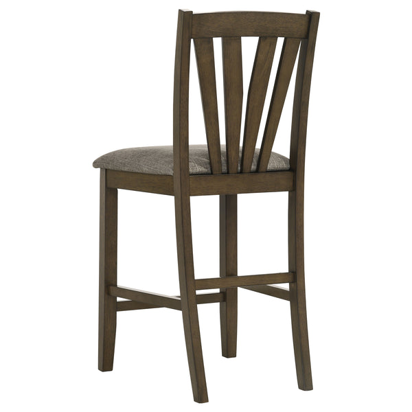 English Elm Maxine Brown Square Counter Dining Set with Mindi Veneer Table and Upholstered Chairs B062S01452