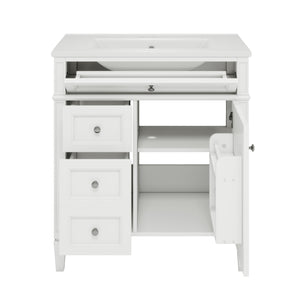 English Elm 30'' Modern Bathroom Vanity With Ceramic Sink, Soft-Close Drawers & Elegant Storage Solutions N710P206904K