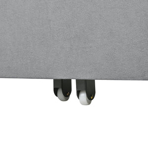 English Elm (old: W3163p269700) Convertible Chenille Sleeper Loveseat with Queen Pullout and Rolling Casters Grey W3163S00101