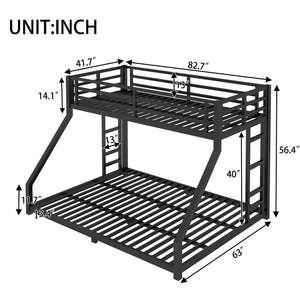 English Elm Metal Twin Xl Over Queen Bunk Bed For Teens & Adults - Space-Saving, Sturdy & Noise-Reducing Design! W1580P243343