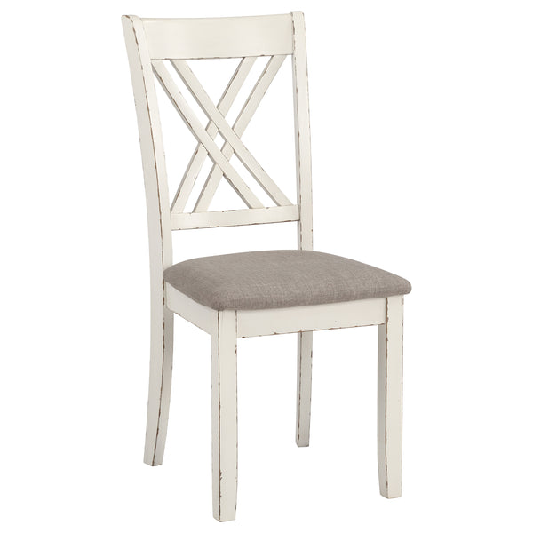 English Elm Ebers 7-Piece Chestnut & Vintage Vanilla Dining Set with Upholstered Chairs, Rustic Two-Tone Charm B062P345389