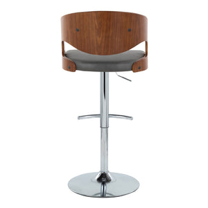 English Elm Pino Adjustable Barstool Set Of 2 - Mid-Century Modern Swivel Design With Chrome & Walnut Finish B202S00991-GIGA