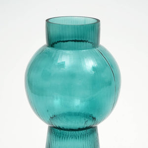English Elm Modern Funnel Flare Glass Vase - Elegant 12-Inch Teal Decorative Accent For Home & Event Centerpieces B346P336870