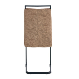 English Elm Modern Chic Dining Chairs with Faux Leather Padded Seat, High-Density Foam Comfort & Metal Legs Set Brown 38.97 L x 19.29 W x 18.11 H W1512P395378