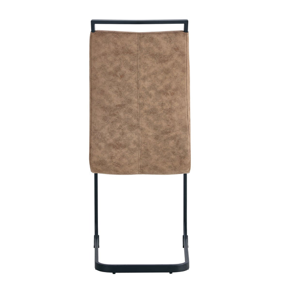 English Elm Modern Chic Dining Chairs with Faux Leather Padded Seat, High-Density Foam Comfort & Metal Legs Set Brown 38.97 L x 19.29 W x 18.11 H W1512P395378