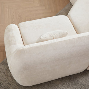 English Elm [video]123.2 Inch Chenille Modular Sectional Sofa Four Seat Cloud Cushion Living Room Beige W3505S00060