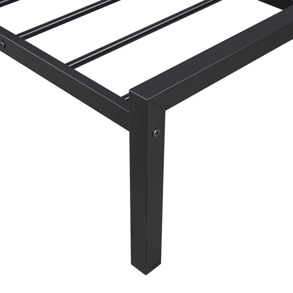 English Elm Full Metal Platform Bed with House-Style Headboard, Two Smooth Storage Drawers, Sturdy 350lb Capacity Black MF320571AAB