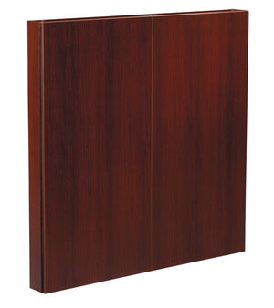 OSP Home Furnishings Napa Wall Mount Presentation Board with Dry Erase and Cork Tackable Cabinet Doors Mahogany NAP-100-MAH