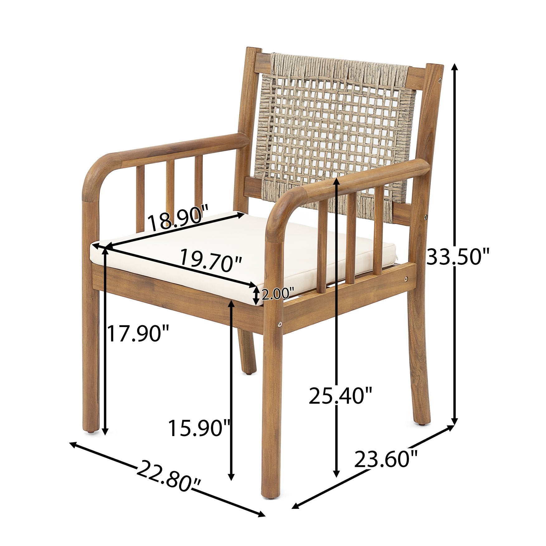 Christopher Knight Home Porto Outdoor Dining Chair Set of 2 - Thumbnail 5