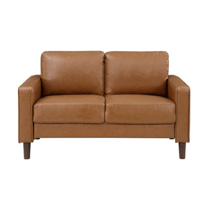 English Elm Modern 3-Piece Living Room Set - Stylish Sofa, Loveseat & Chair In Brown Faux Leather - Easy Assembly! B011S01976