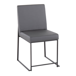 English Elm Mason Swivel Dining Chairs Faux Leather Upholstered with Steel Base Set of 2 Grey B202P223550