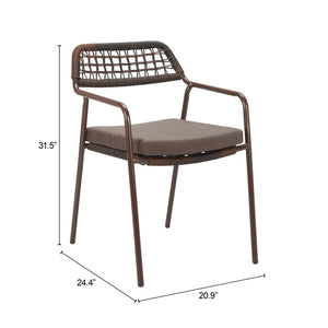 Zuo Modern Rio Dining Chair Set Of 2 - Modern Design With Durable Outdoor Fabric And Stylish Rattan Weave Brown 100% Olefin,Steel,100% Polyethylene 704168-zuo-modern