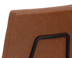 Sunpan Brinley Dining Chair - Modern Faux Leather Comfort with Stylish Powder Coated Stainless Steel Legs Black / Hazelnut