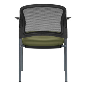 OSP Home Furnishings Progrid Mesh Back Stackable Chair with Titanium Frame for Conference Rooms Sage 86710R-R106