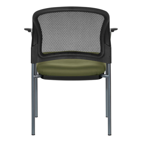 OSP Home Furnishings Progrid Mesh Back Stackable Chair with Titanium Frame for Conference Rooms Sage 86710R-R106