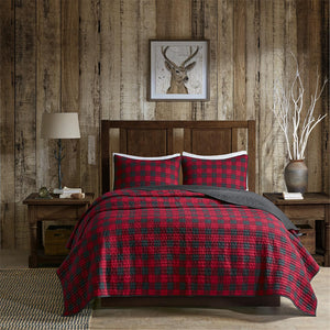 Woolrich Woolrich Check Lodge/Cabin Oversized Quilt Mini Set WR14-1784 Red